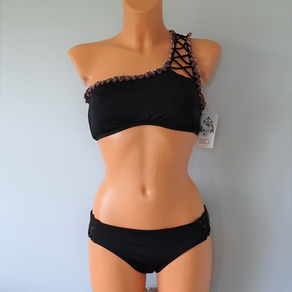 BECCA Other - Becca 2Pc Mardi Gras Asymmetrical Bikini Set